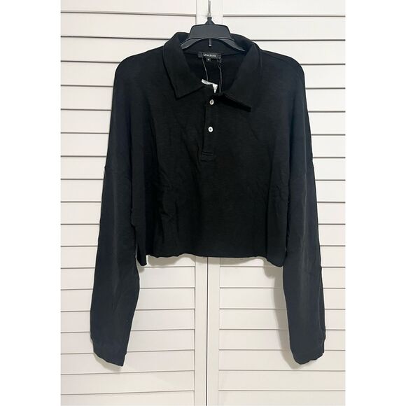 Olivaceous Long Sleeve Collared Shirt Black Size Medium NWT - Picture 1 of 3